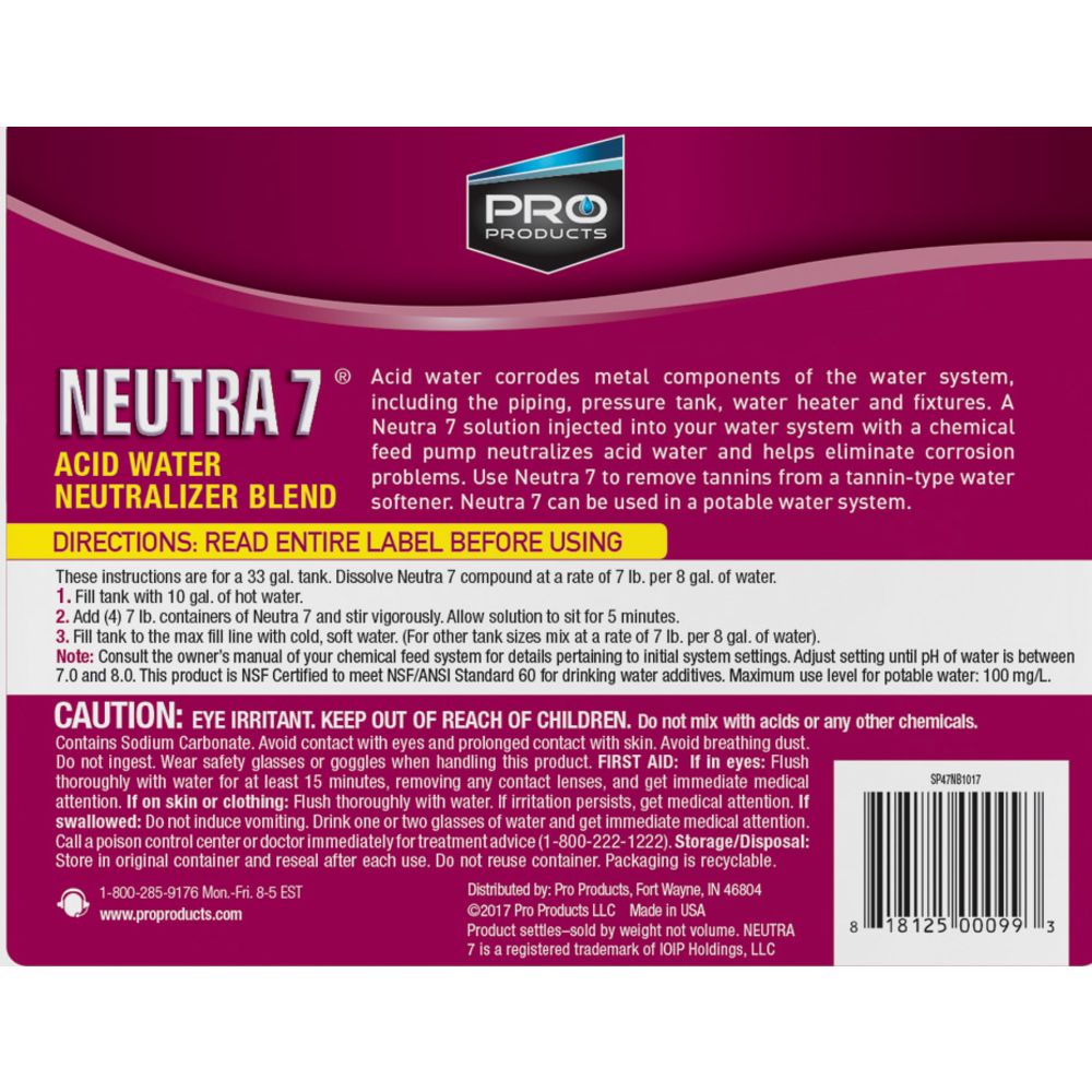 Pro Neutra-7 Acid Water Neutralizer - 40 lb Bucket
