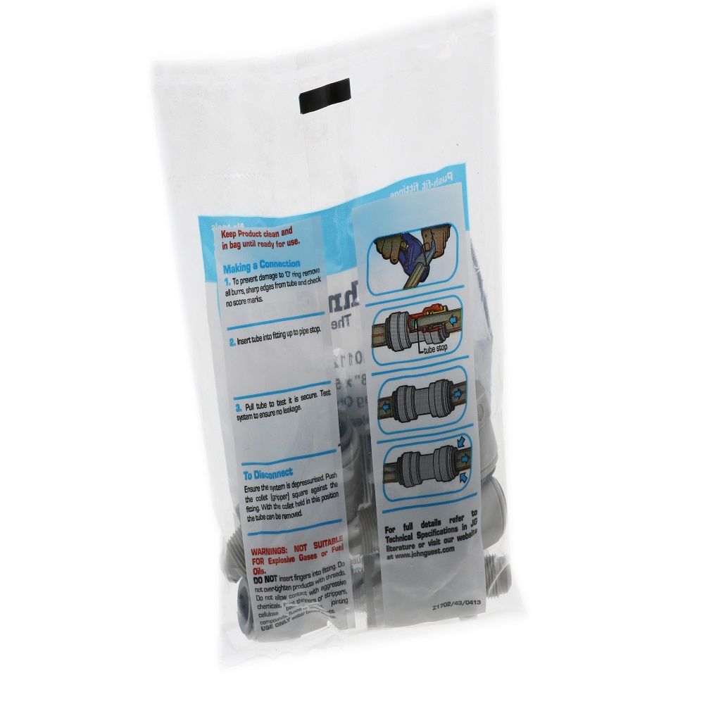 John Guest Male Connector Flare - 3/8 x 5/16 Flare