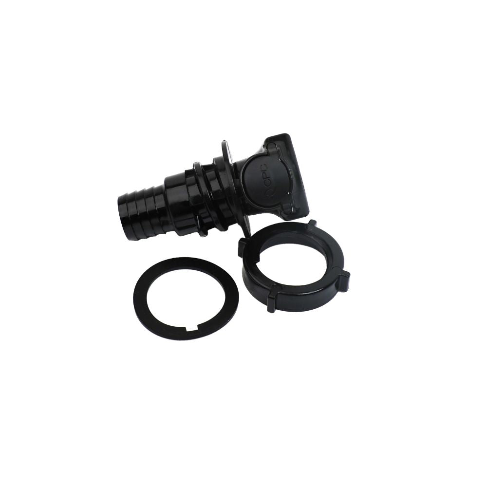 HFCD161257 Valved Panel Mount Hose Barb Coupling Body 3/4 ID Barb