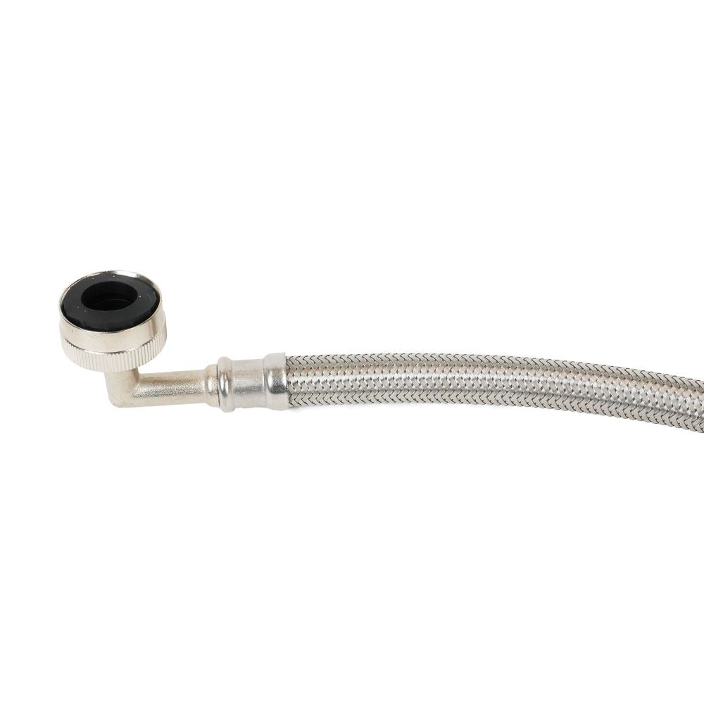 Braided 304 SS Wash Machine Hose ¾ FHT x ¾ FHT 90° End 60" Length