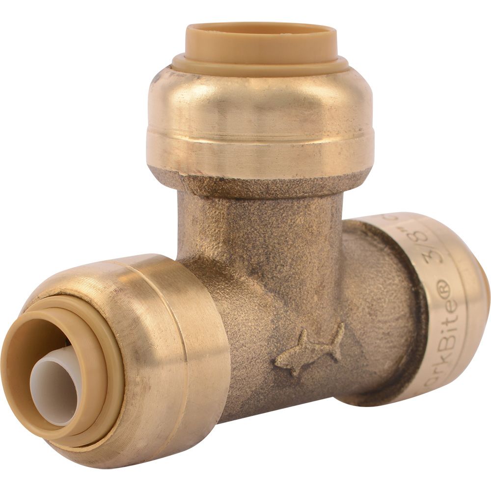 SharkBite® U364LF Lead-Free Brass Push-to-Connect Reducing Tee - 3/8" x 3/8" x 1/2"