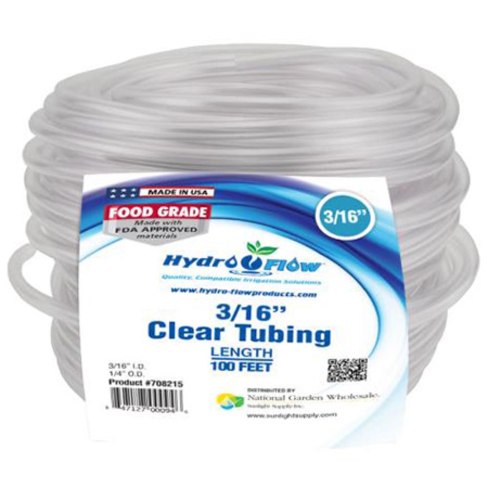 Hydro Flow Vinyl Tubing Clear - 3/16 ID x 1/4 OD