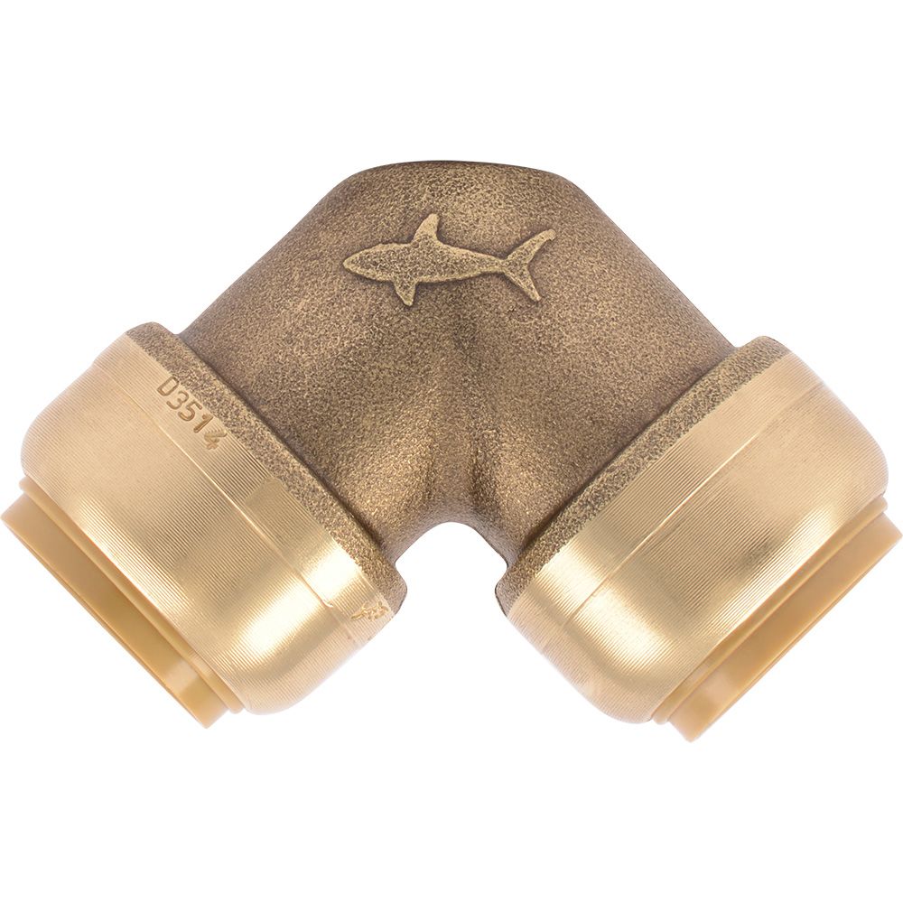 SharkBite® MAX UR256 Lead-Free Brass Push-to-Connect 90-Degree Elbow - 3/4" x 3/4"