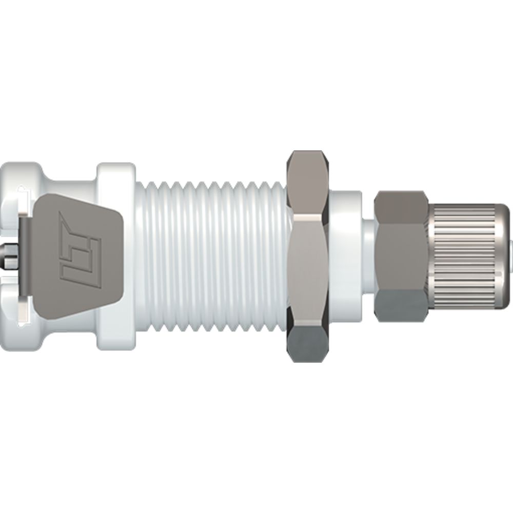 LinkTech 20AC Series Panel Mt. Female, Valved, 5/32 PTF, Natural Acetal, Buna N