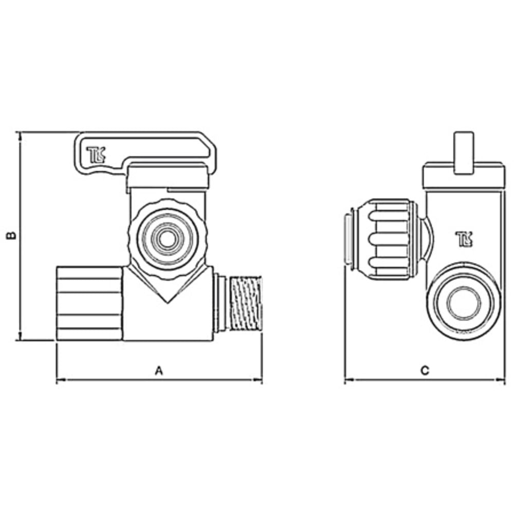 Twistloc AVA-6753CP Angle Stop Adapter Valve 3/8 x 3/8 x 1/4