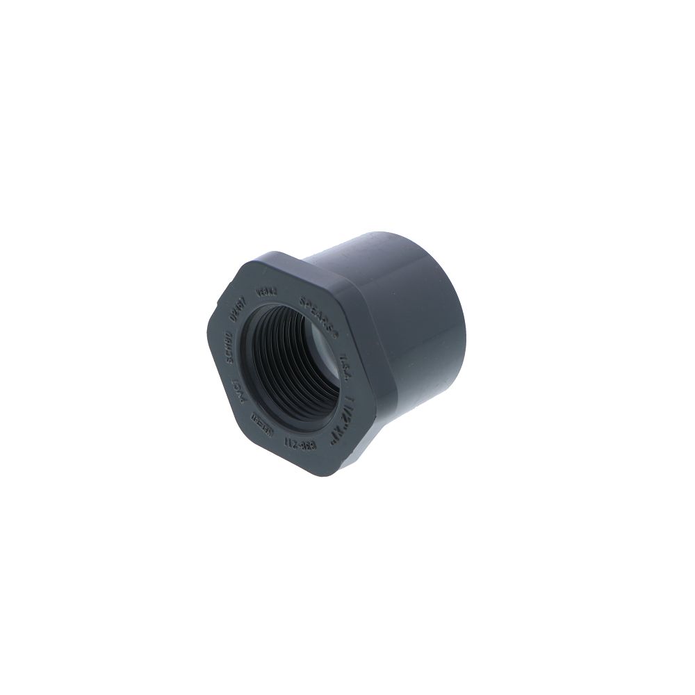 Schedule 80 PVC Bushing 1-1/2" Spigot x 1" FPT