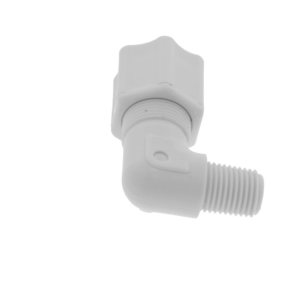 JACO 40-8-4-P-O Polypropylene Male Elbow 1/2 OD Tube x 1/4 MPT