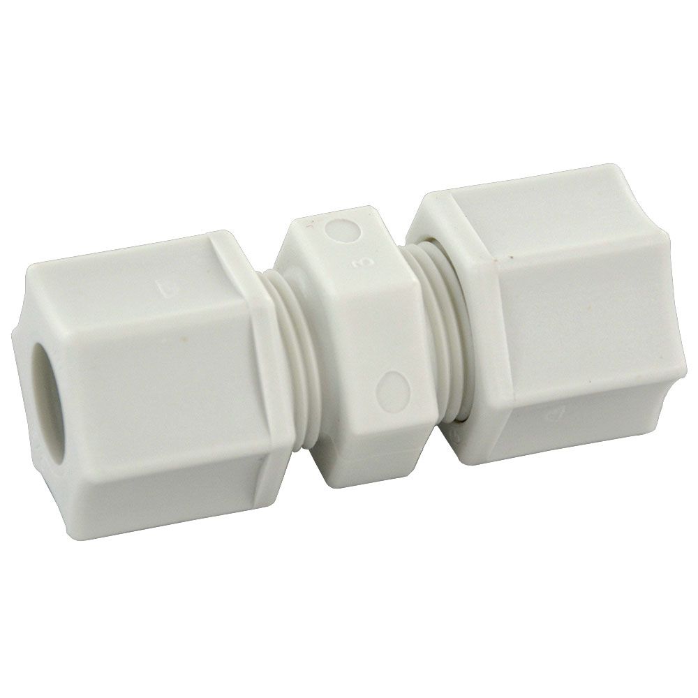 JACO 15-10-P-PG Polypropylene Union Connector 5/8 OD Tube x 5/8 OD Tube