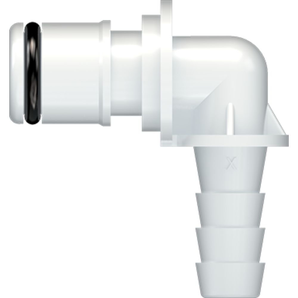 LinkTech 50AC Series Elbow Male, Non-valved, 1/4" HB, Natural Acetal, Buna N