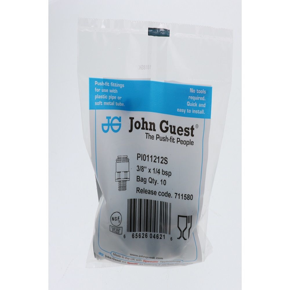 John Guest Male Connector BSPP - 3/8 x 1/4 BSPP