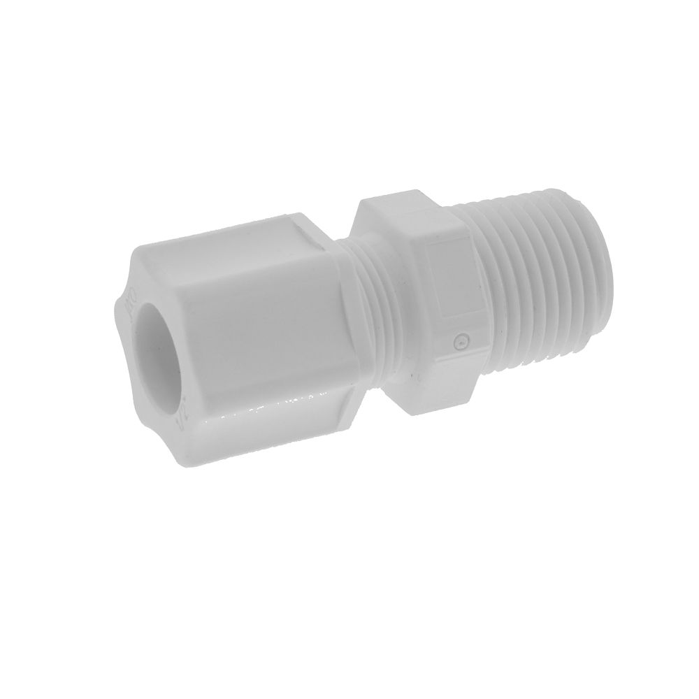 JACO 10-8-8-P-O Polypropylene Male Connector 1/2 OD Tube x 1/2 MPT