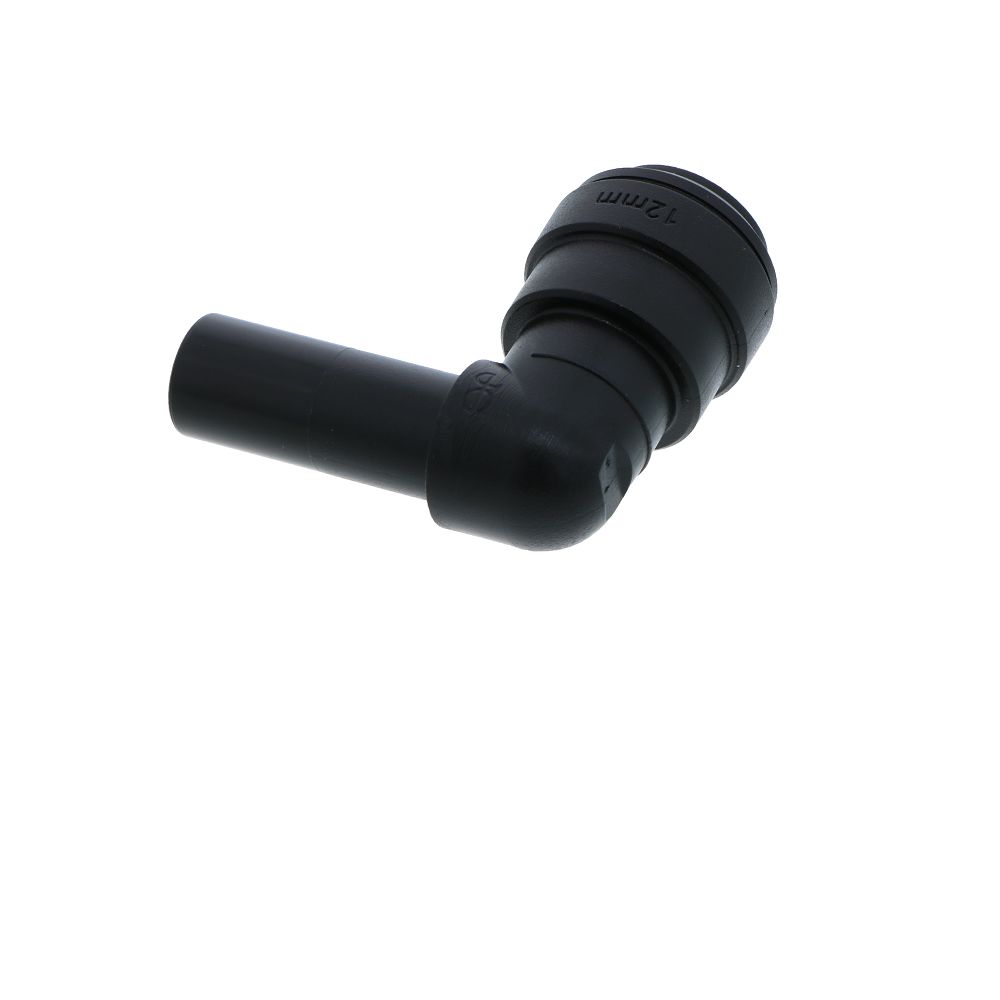 John Guest Stem Elbow BLACK ACETAL - 12mm x 12mm OD Stem