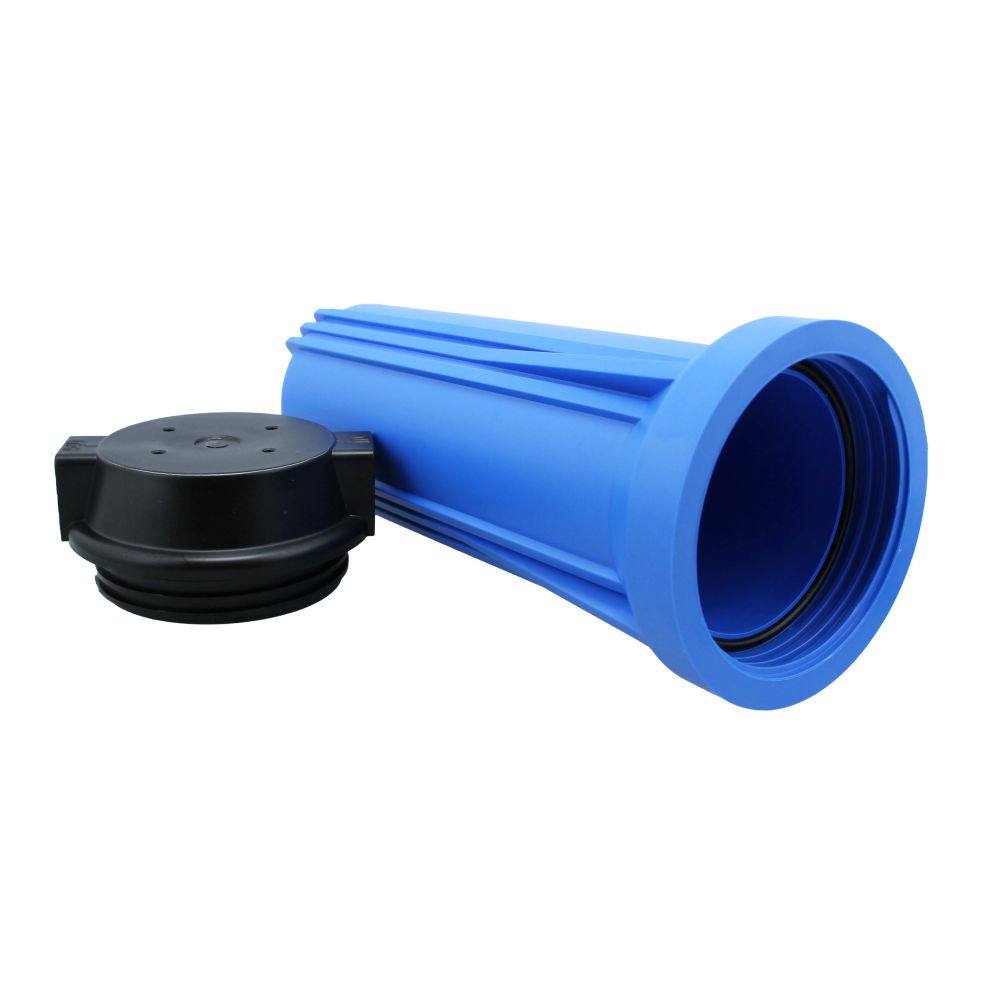 10" Neo-Pure SlimLine Filter Housing Blue Sump/Black Cap 3/8" No Pressure Relief