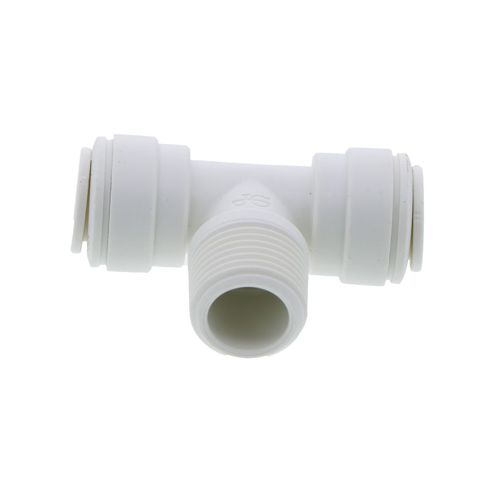 John Guest Fixed Tee Adapter Polypro - 3/8 x 3/8 x 3/8 MNPT Branch