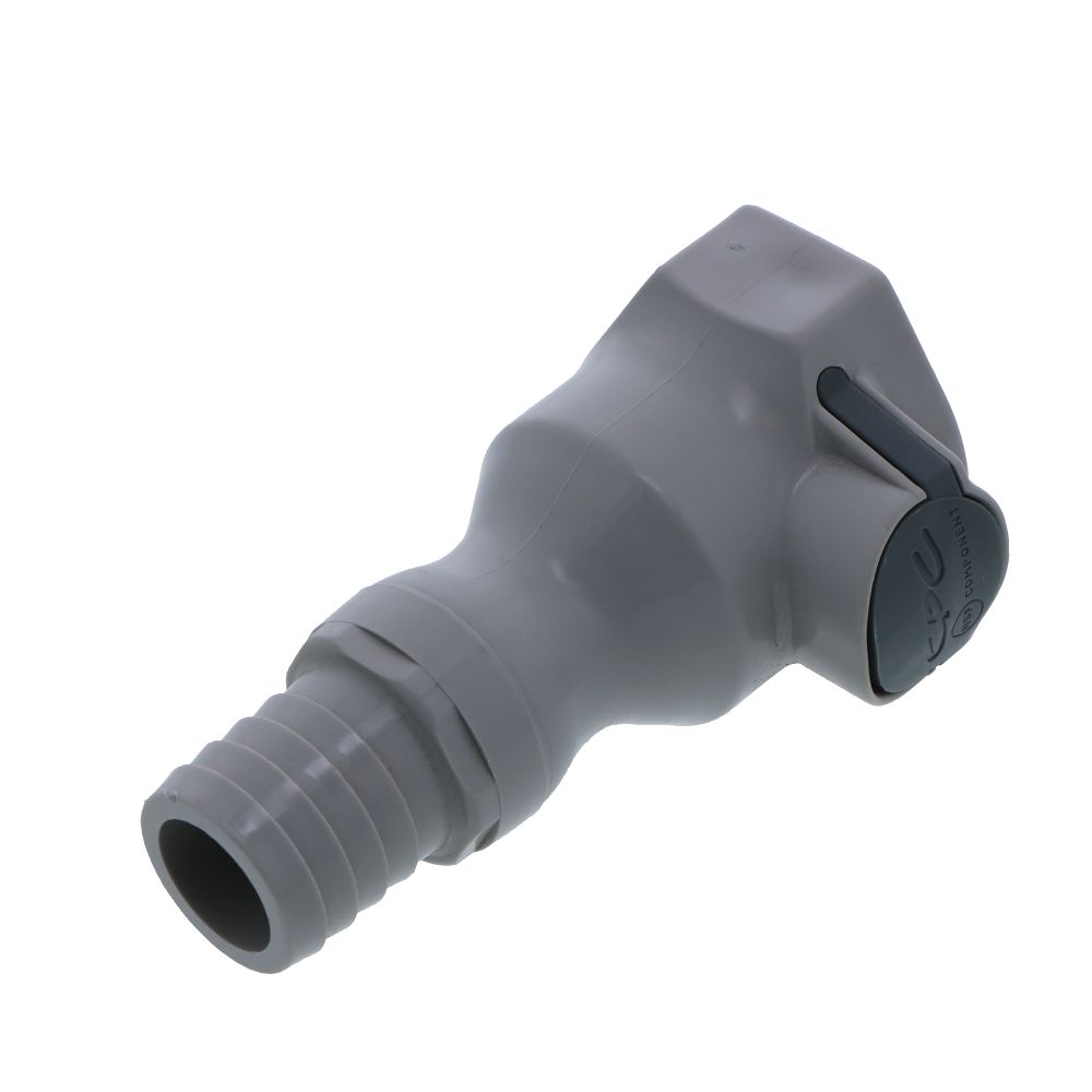 UDC Valved In-Line Hose Barb Coupling Body - 3/4 ID Barb Buna-N O-Ring