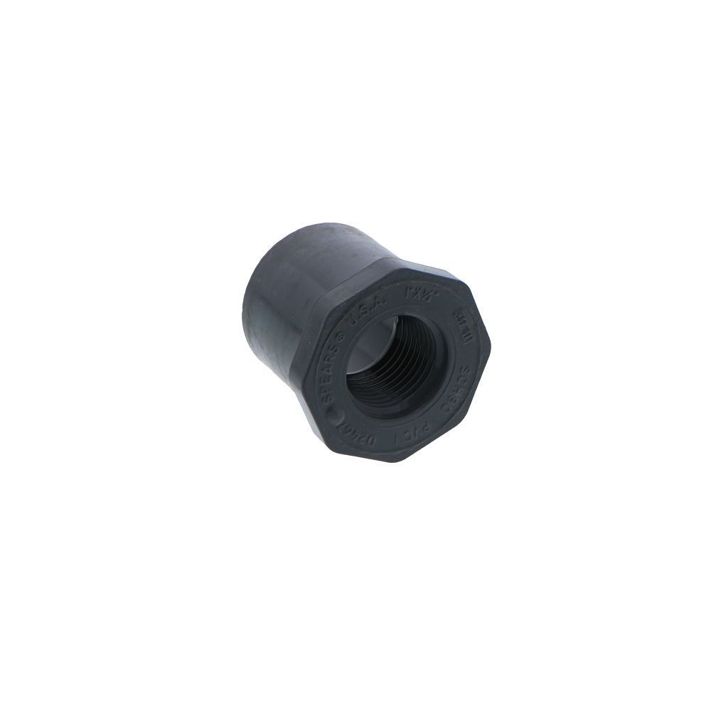 Schedule 80 PVC Bushing 1" Spigot x 1/2" FPT