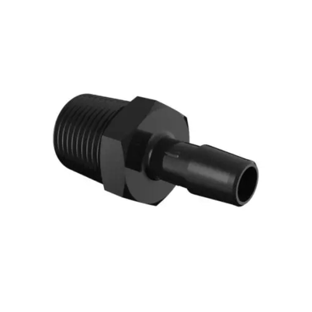 3/8" Tube ID x 1/2" NPT Nylon Threaded Adapter- Black