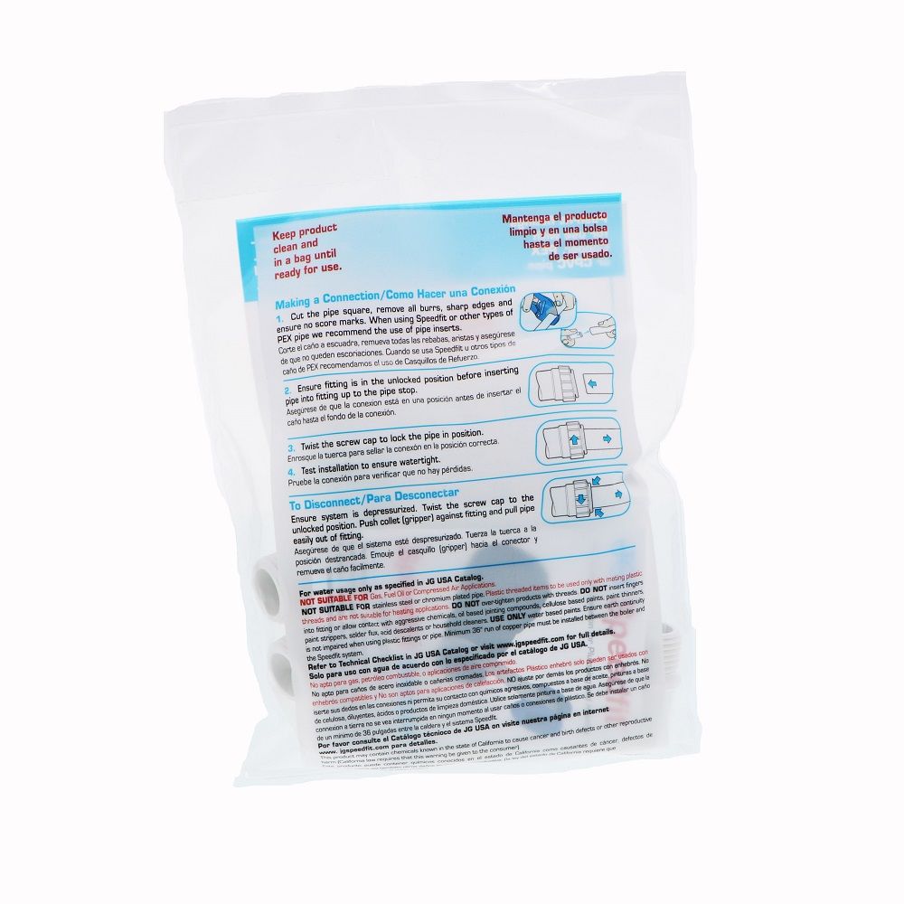 John Guest Male Fixed Elbow - 1/2 CTS x 1/2 NPT - White