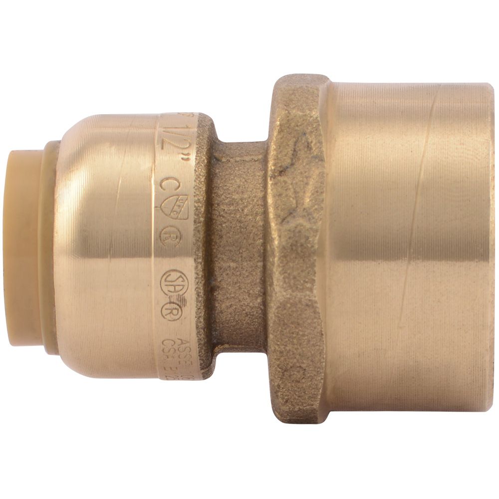 SharkBite® U068LF Lead-Free Brass Push-to-Connect Female Adapter - 1/2" x 3/4" FPT
