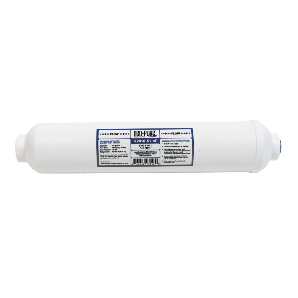 Neo-Pure IL2010-51-4F Inline Calcite/Coco Shell GAC - 10 x 2 1/4 FPT Filter
