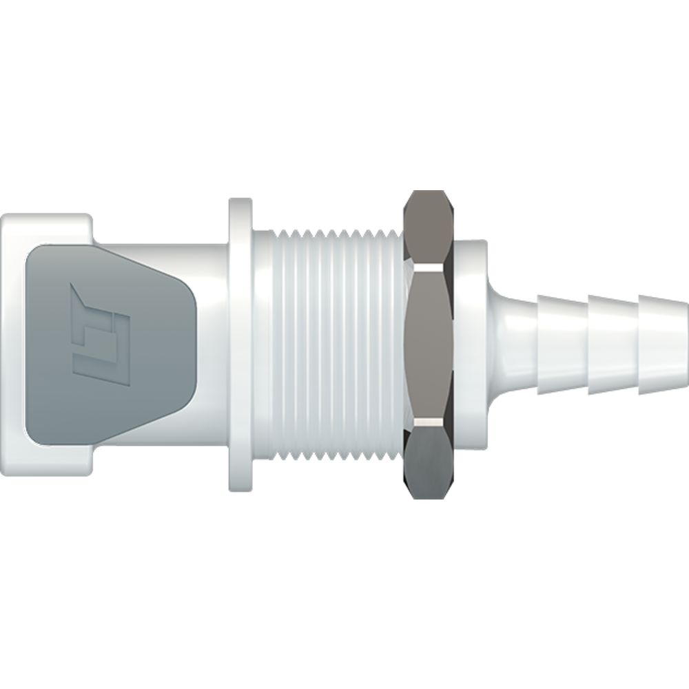 LinkTech 50AC Series Panel Mt. Female, Non-valved, 1/4" HB, Natural Acetal