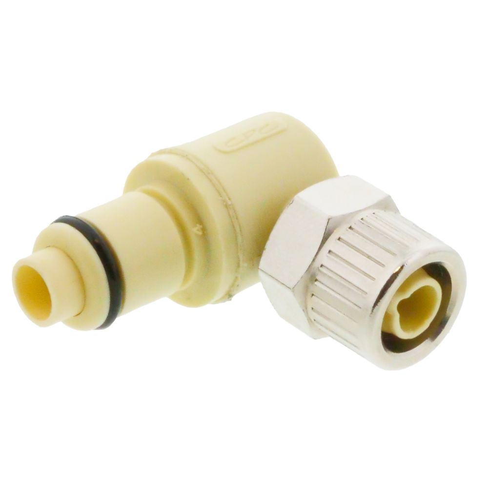 PLCD2100612 Valved Elbow Hose Barb Coupling Insert 3/8 ID Barb