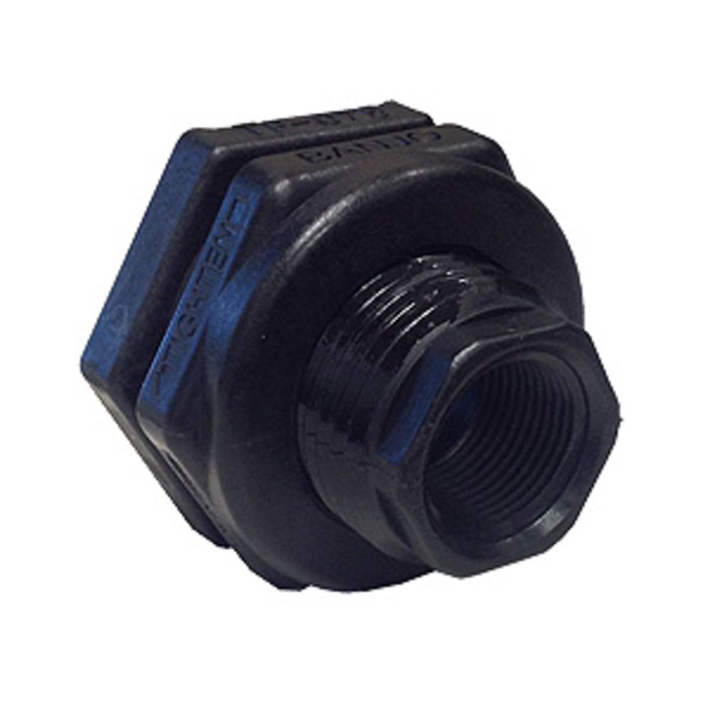 1/2" Polypropylene Bulkhead Tank Fitting with EPDM Gaskets