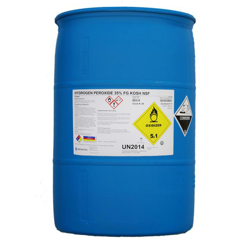 Hydrogen Peroxide - 35% Food Grade / NSF - 55 Gallon Drum