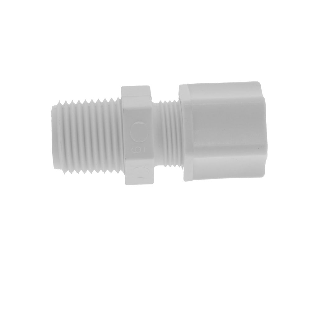 JACO 10-8-8-P-O Polypropylene Male Connector 1/2 OD Tube x 1/2 MPT