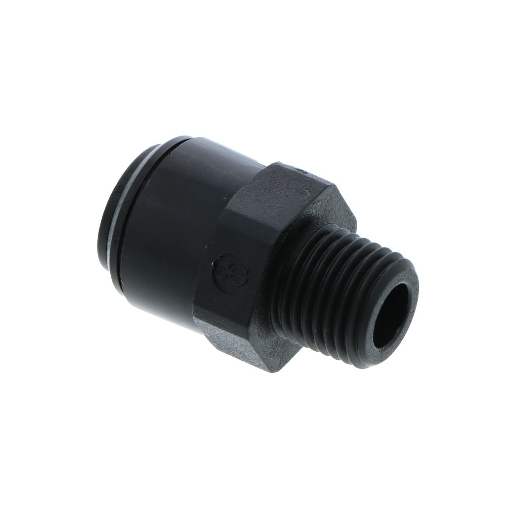 John Guest Male Connector BLACK ACETAL - 10mm x 1/4 BSPT