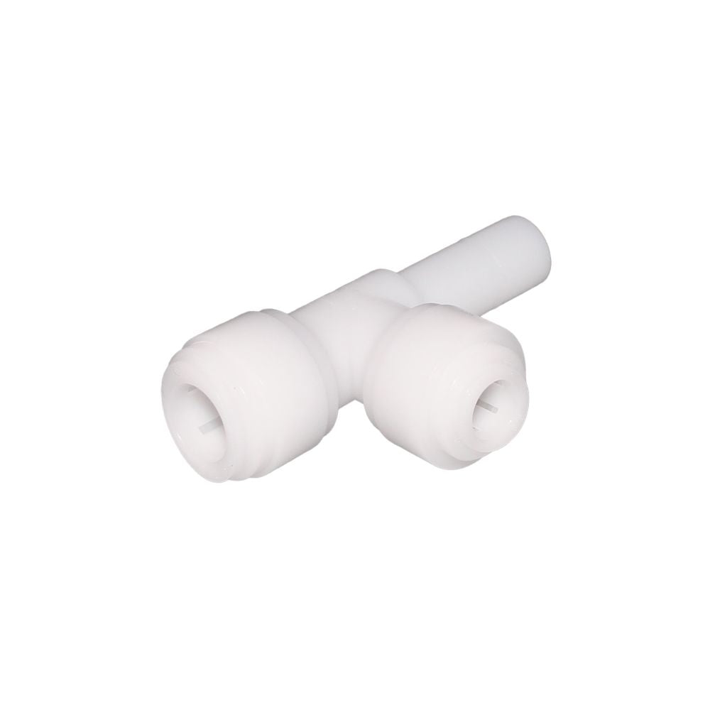 NeoFit - Acetal Natural White Stem Run Tee 3/8" tube x stem 3/8"