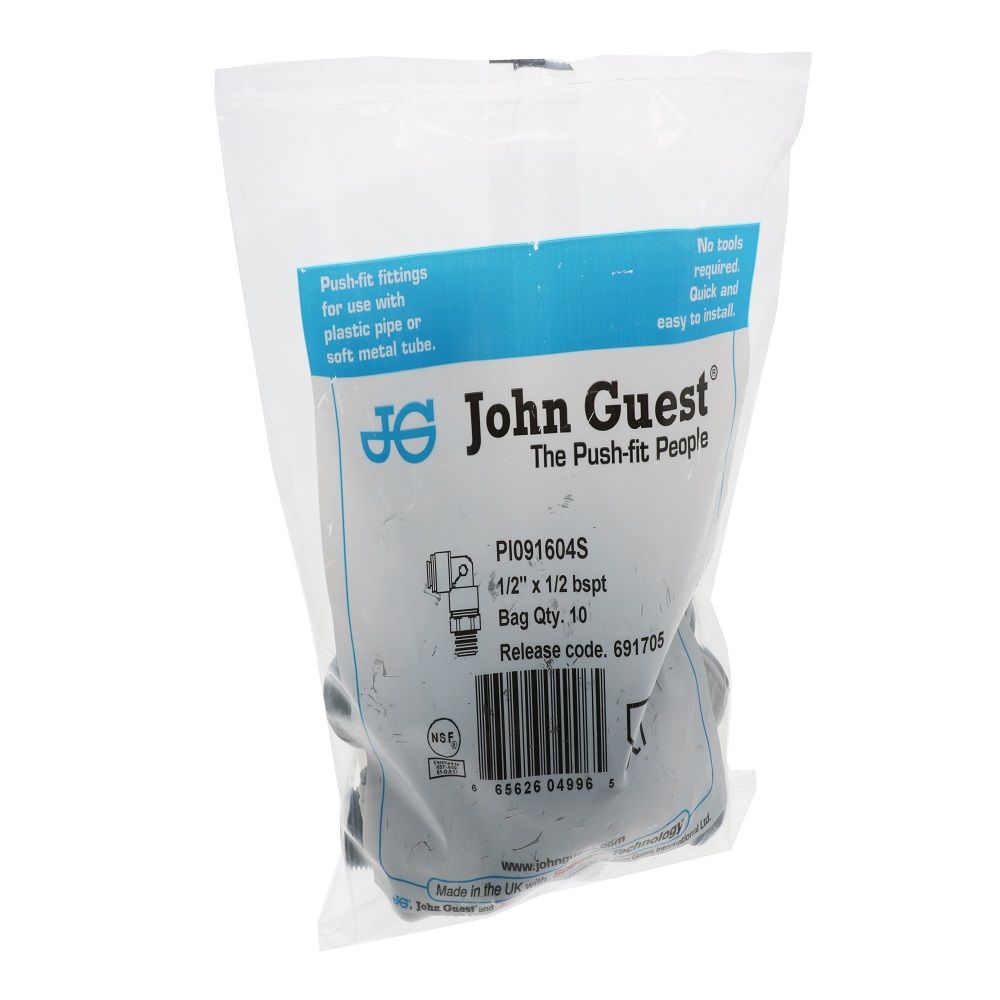 John Guest Swivel Elbow BSPT - 1/2 x 1/2 BSPT