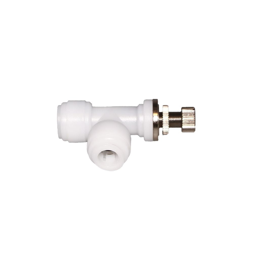 NeoFit - Acetal Natural White Flow Control Elbow Union 3/8" tube