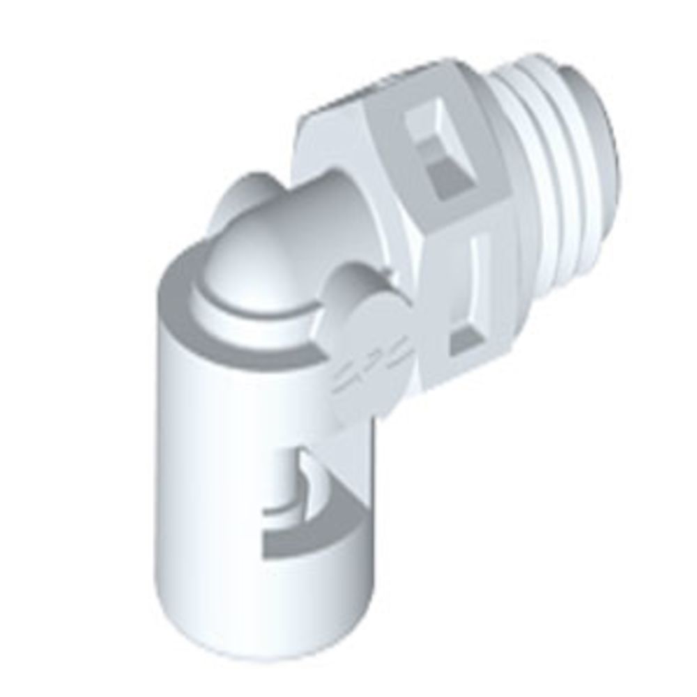 ME230 Elbow Fitting White Nylon Tapered 10-32 X 1/16 HB