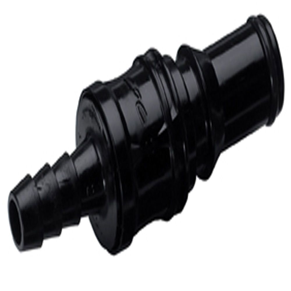 BACD22006MBLK Valved In-Line Hose Barb Coupling Insert Molded Black 3/8 ID Barb