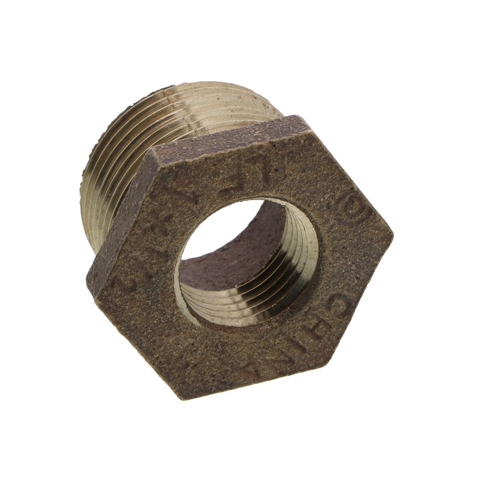Lead Free Brass Hex Bushing - 1 MPT x 1/2 FPT
