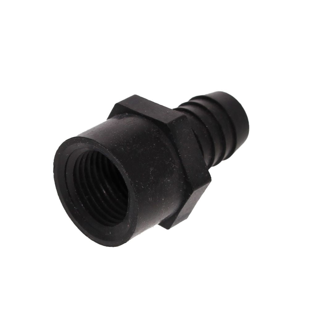 Female Barb Adapter - 5/8 barb x 1/2 FNPT - Black Polypropylene