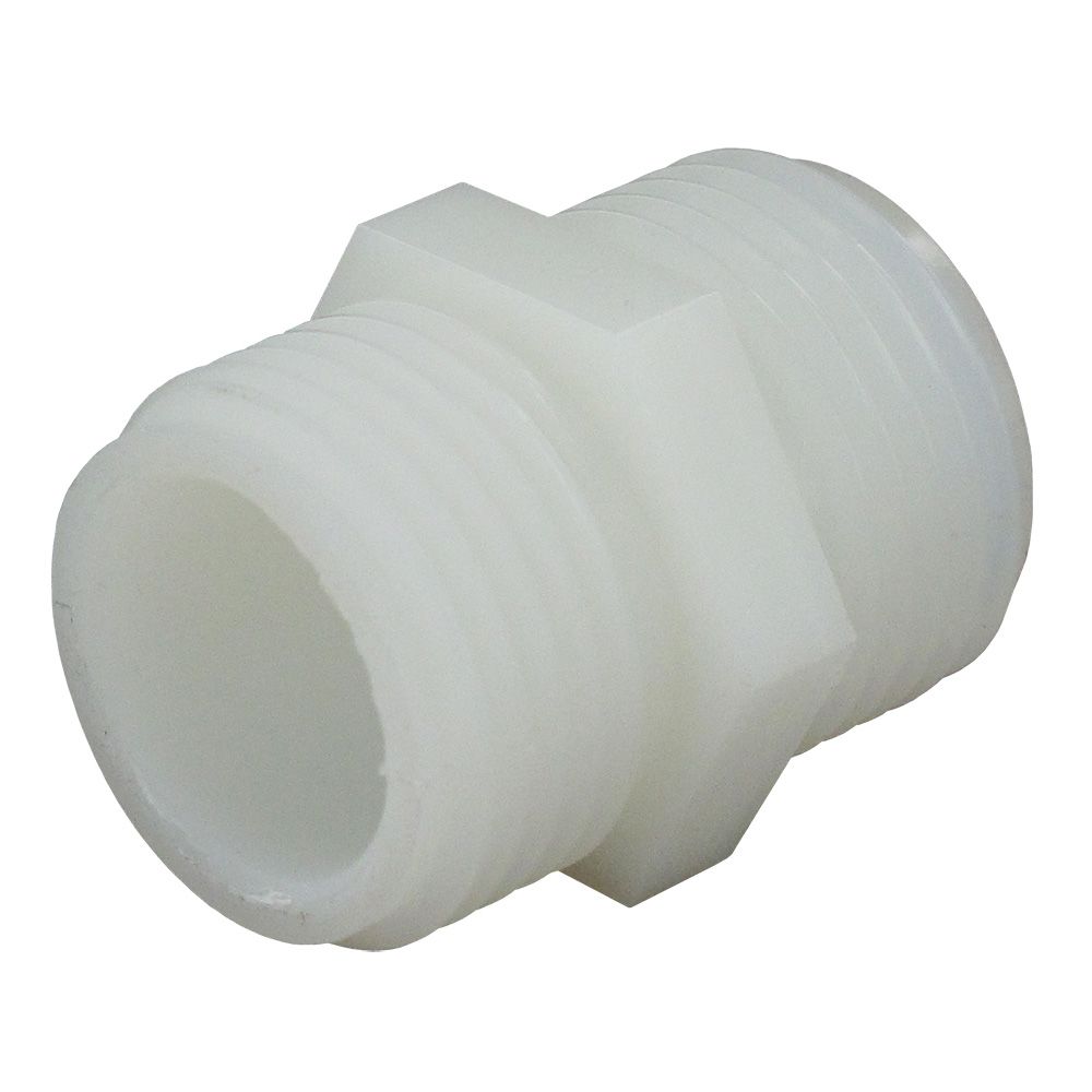Garden Hose Hex Nipple Nylon - 3/4 MGHT x 3/4 MGHT