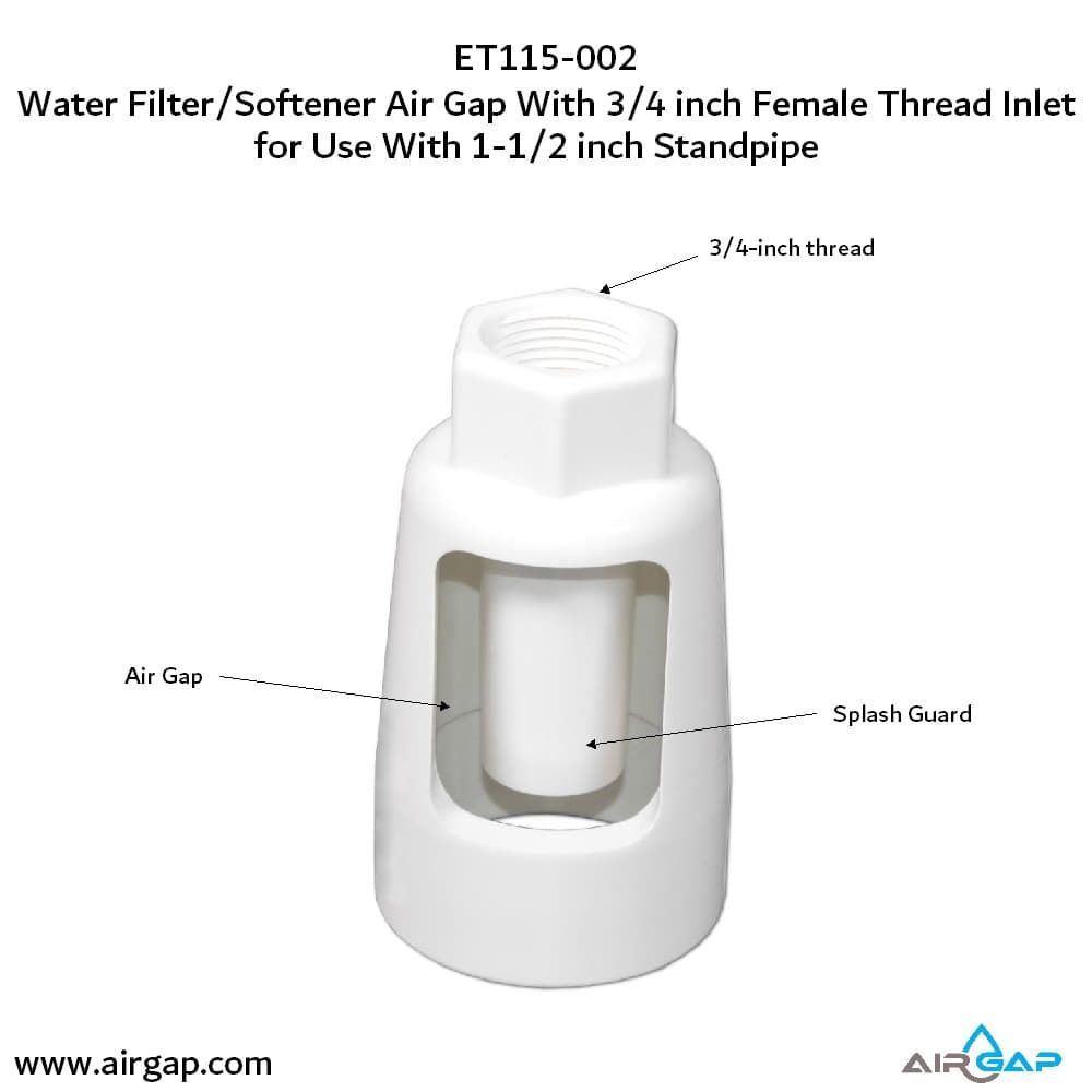 Standpipe Airgap - 1.5" PVC 40 / ABS, 3/4" FPT G15