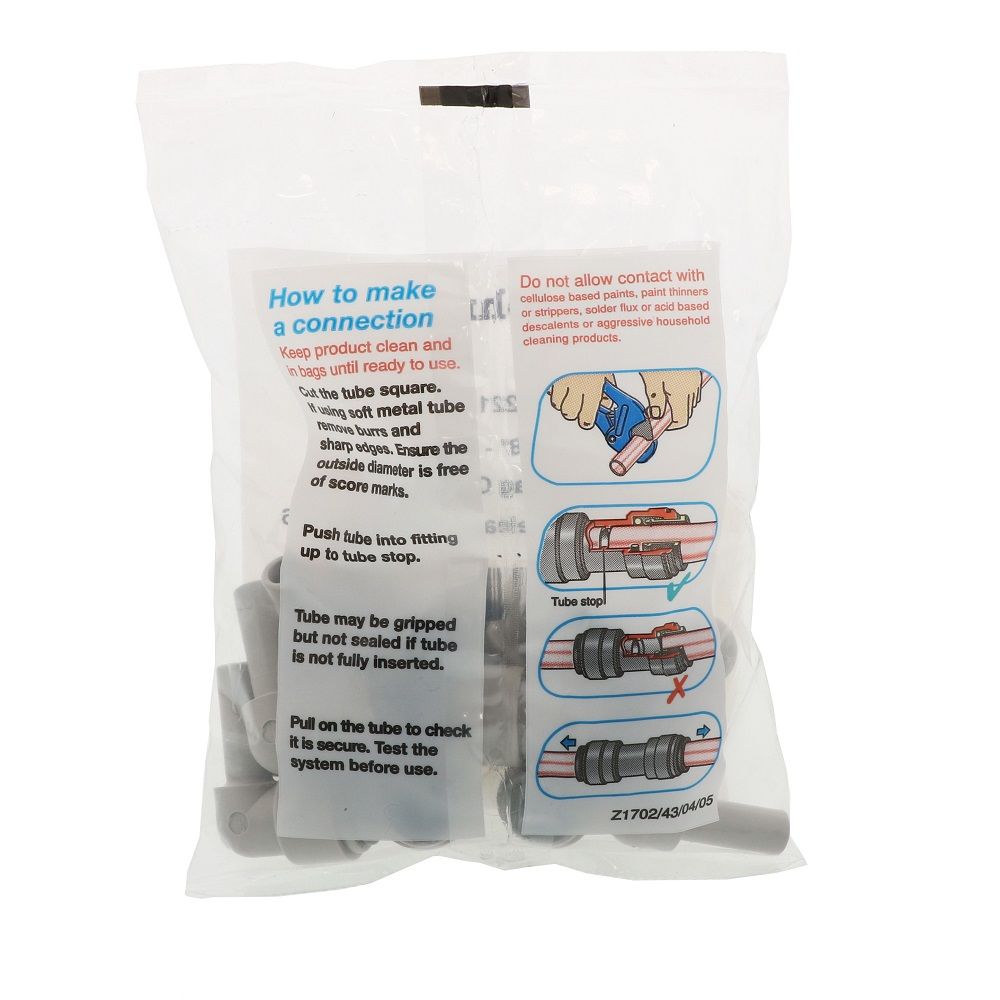 John Guest Stem Elbow Connector - 3/8 Stem x 5/16