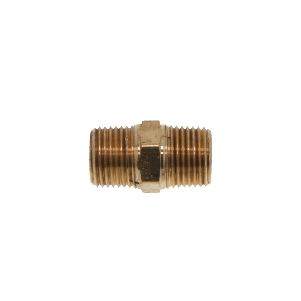 Lead-Free Brass Hex Nipple Threaded 3/8 MPT x 1-1/4 L
