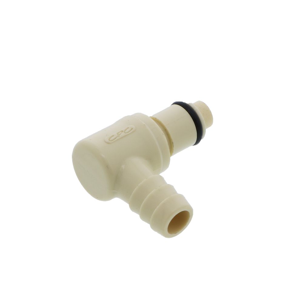 PLCD2300612 Valved Elbow Hose Barb Coupling Insert 3/8 ID Barb