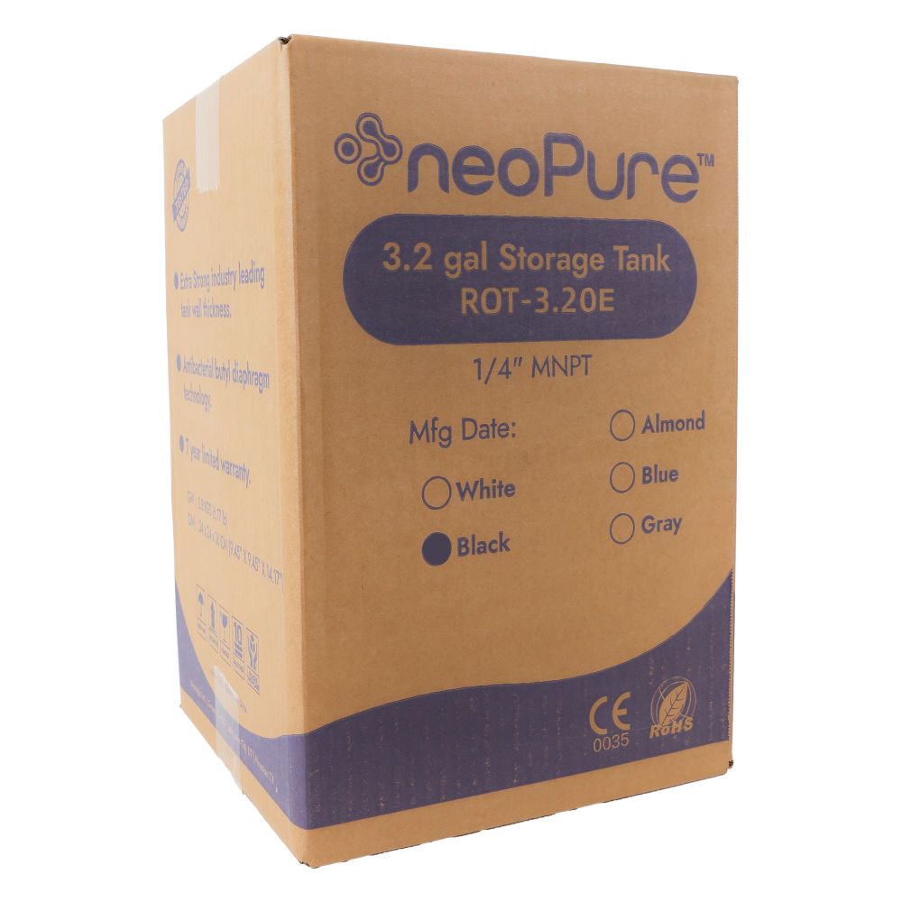 NeoPure Reverse Osmosis Storage Tank 3.2 Gallon OPEN BOX - Black