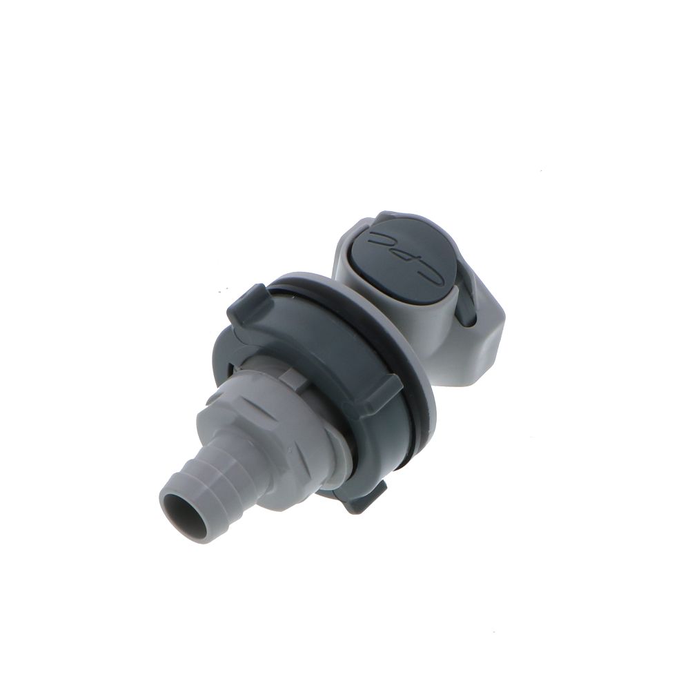 HFCD16812 Valved Panel Mount Hose Barb Coupling Body 1/2 ID Barb