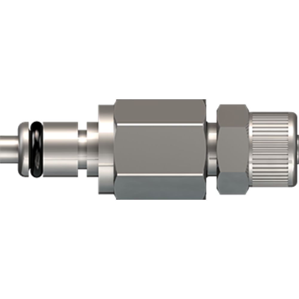 LinkTech 20CB Series Straight Male, Valved, 1/4" PTF, Chrome Brass, Buna N