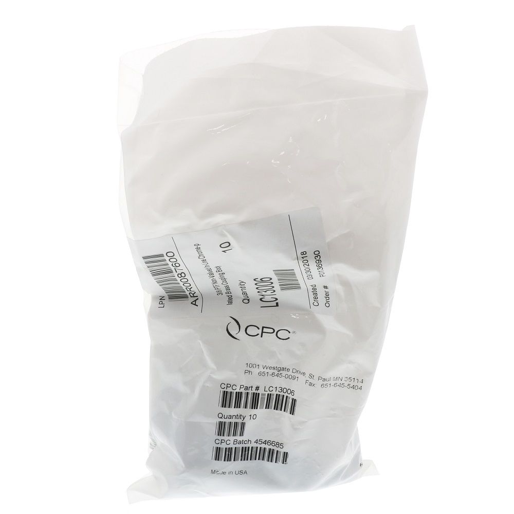 LC13006 Non-Valved In-Line Coupling Body 3/8 PTF