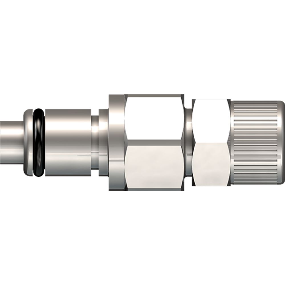 LinkTech 40CB Series Straight Male, Valved, 3/8" PTF, Chrome Brass, Buna N