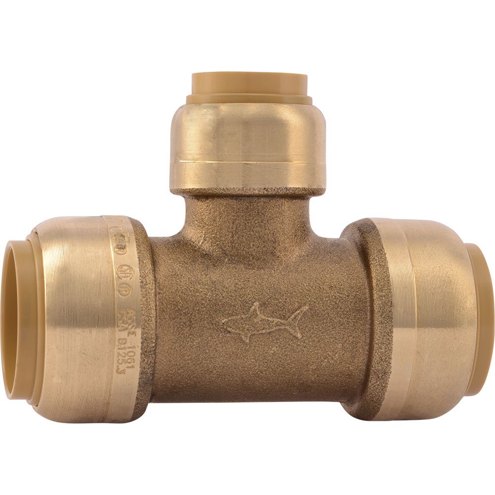 SharkBite® U412LF Lead-Free Brass Push-to-Connect Reducing Tee - 3/4" x 3/4" x 1/2"