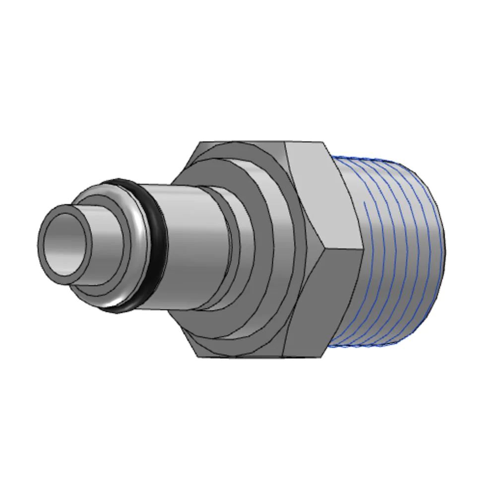 3/8 NPT Valved Chrome-plated Brass Coupling Insert, VITON