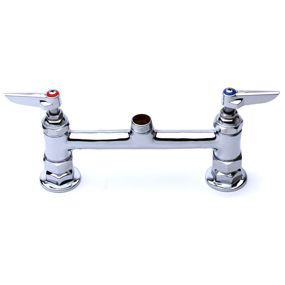 T&S Brass B-0220-LN Deck Mount Swivel Base Mixing Faucet, 8" Centers, No Nozzle